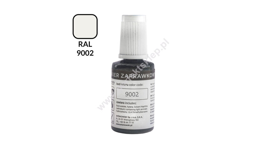 Lakier zaprawkowy RAL 9002 z pędzelkiem 25ml Wiśniowski nr kat. 94660