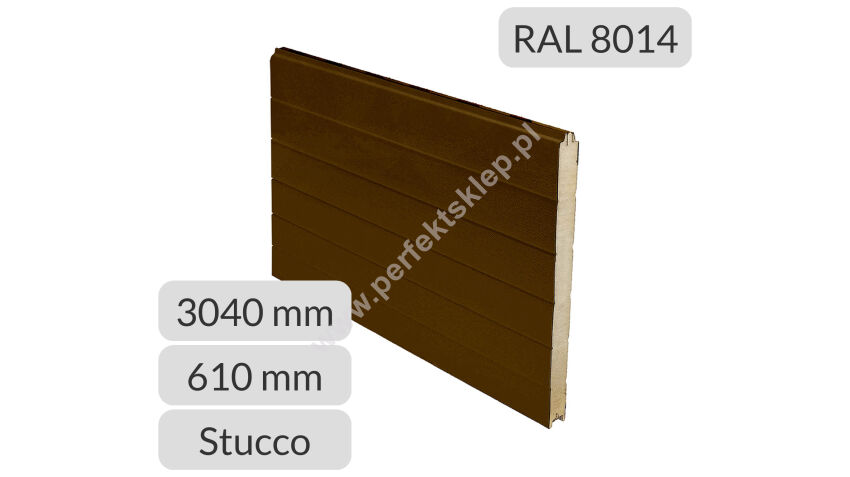 Panel przemysłowy symetryczny 3040*610*40mm RAL 8014/9010 Tecsedo