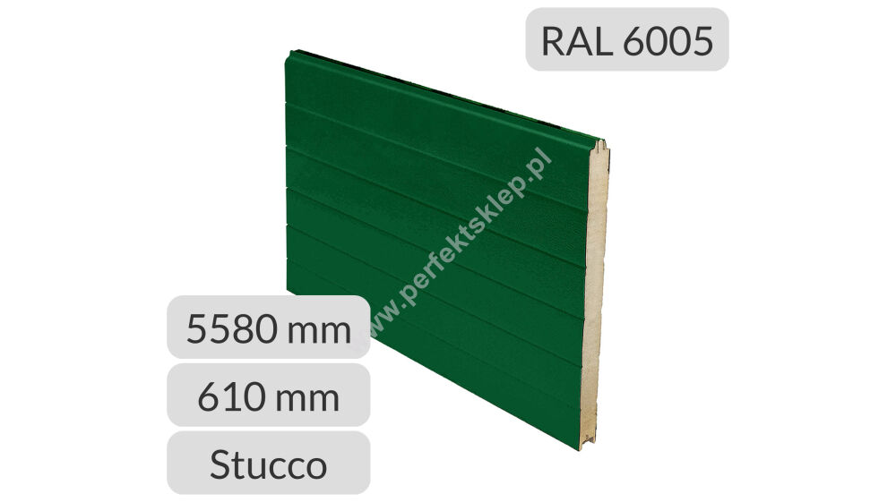 Panel przemysłowy symetryczny 5580*610*40mm RAL 6005/9010 Tecsedo