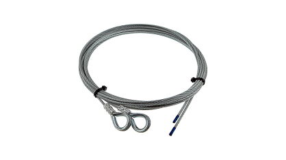 Liny stalowe ocynkowane 4mm L=7000mm typ K zestaw do bramy PerfektSklep nr kat. LS-2*4x7000K