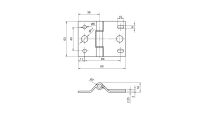 Zawias środkowy typ 6 z podkładką bramy przemysłowe Hormann nr kat. 3056279 - rysunek techniczny (wymiary)