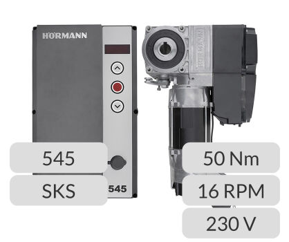 Zestaw napęd osiowy nasadowy WA500 16RPM 50Nm 230V z centralą 545 i SKS Hormann