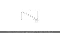 Uszczelka górna EPDM długość wargi L=52mm Flexi Force nr kat. 1036-52 - rysunek techniczny (wymiary)