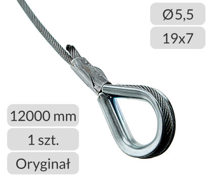 Lina stalowa 5,5mm L=12000mm do bram przemysłowych Hormann nr kat. 3095599