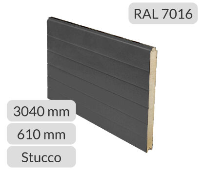 Panel przemysłowy symetryczny 3040*610*40mm RAL 7016/9010 Tecsedo