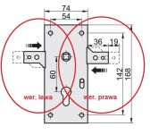 Zamek 2 Z-2.1 LEWY do bramy segmentowej, garażowej, przemysłowej nr kat. KW-Z21L.