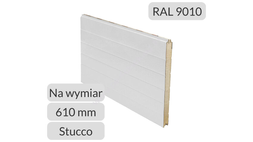 Panel przemysłowy symetryczny H=610 RAL 9010/9010 Tecsedo cena metra bieżącego