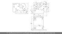 Podpora boczna wspornik lewy odległość do osi otworu 127mm Wiśniowski nr kat. 64904 - rysunek techniczny (wymiary)