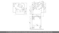Podpora boczna wspornik lewy odległość do osi otworu 152mm Wiśniowski nr kat. 64906 - rysunek techniczny (wymiary)