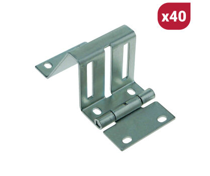 Zestaw 40szt. Zawias boczny 70 ze wspornikiem rolki do bram segmentowych Flexi Force nr kat. 450RZN