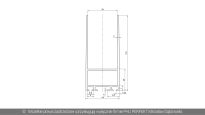 Profil aluminiowy górny/dolny do panela grubości 40mm L=6090mm FlexiForce nr kat. 1040-6090 - rysunek techniczny (wymiary)